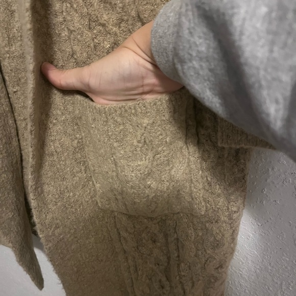 Stitches and Stripes Long Soft Cardigan in Tan Size Small - Picture 5 of 6